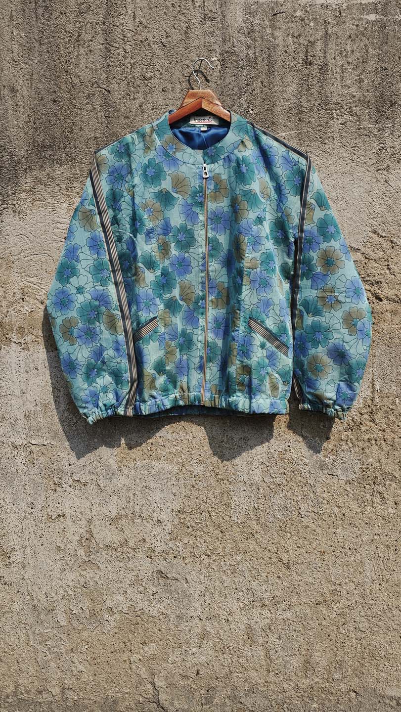 Aqua Bloom - Bomber Jacket