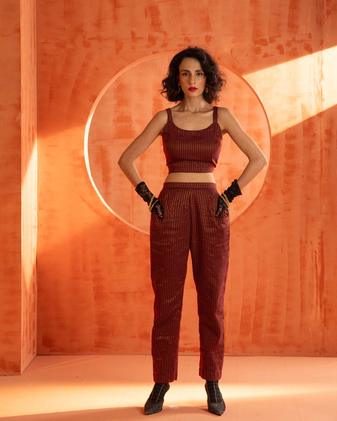 Ruby Glimmer( 3 PCS PANT SUIT CO-ORD SET)