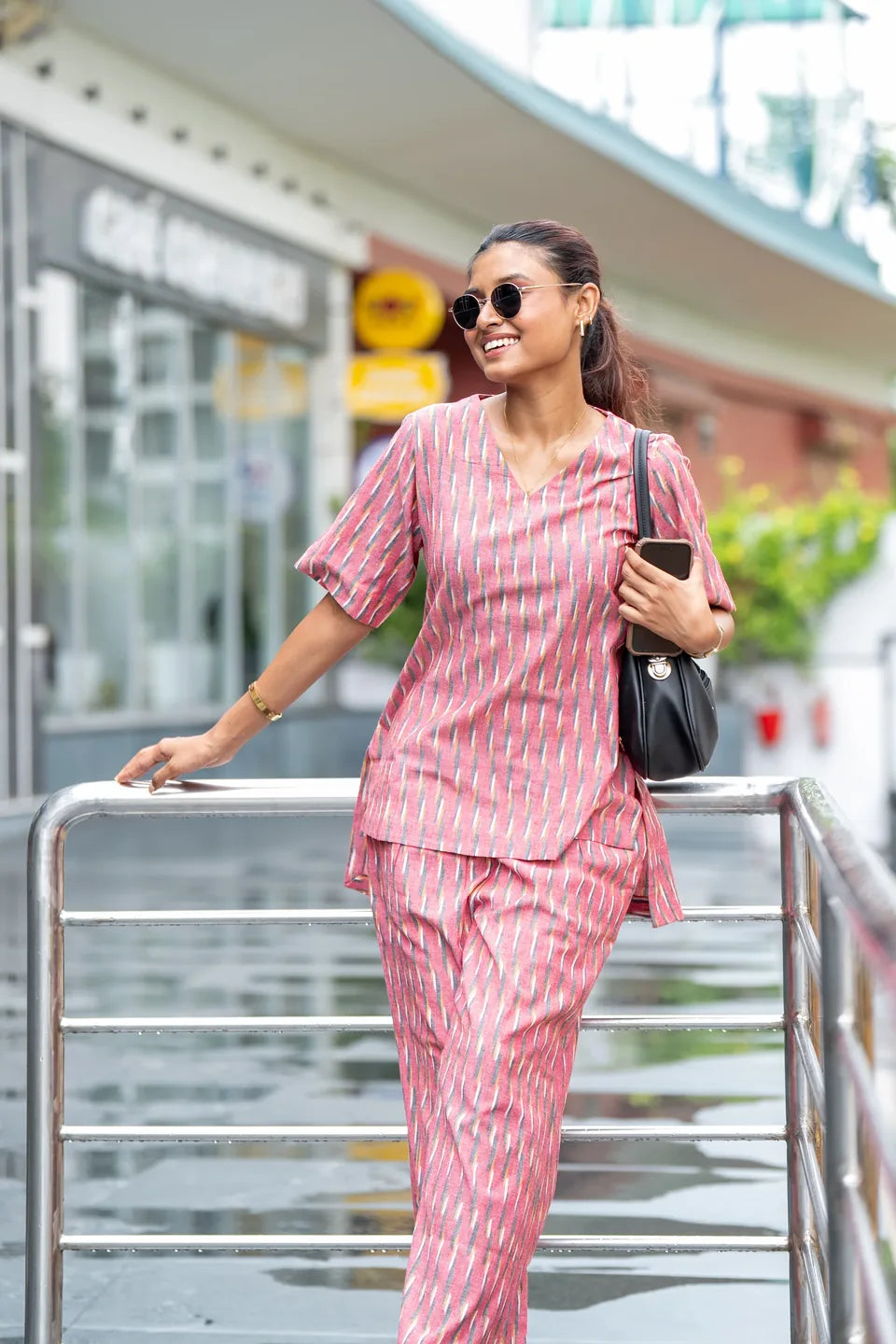 Coral Reed — Coral Ikat Cotton Top & Pant Co-ord Set
