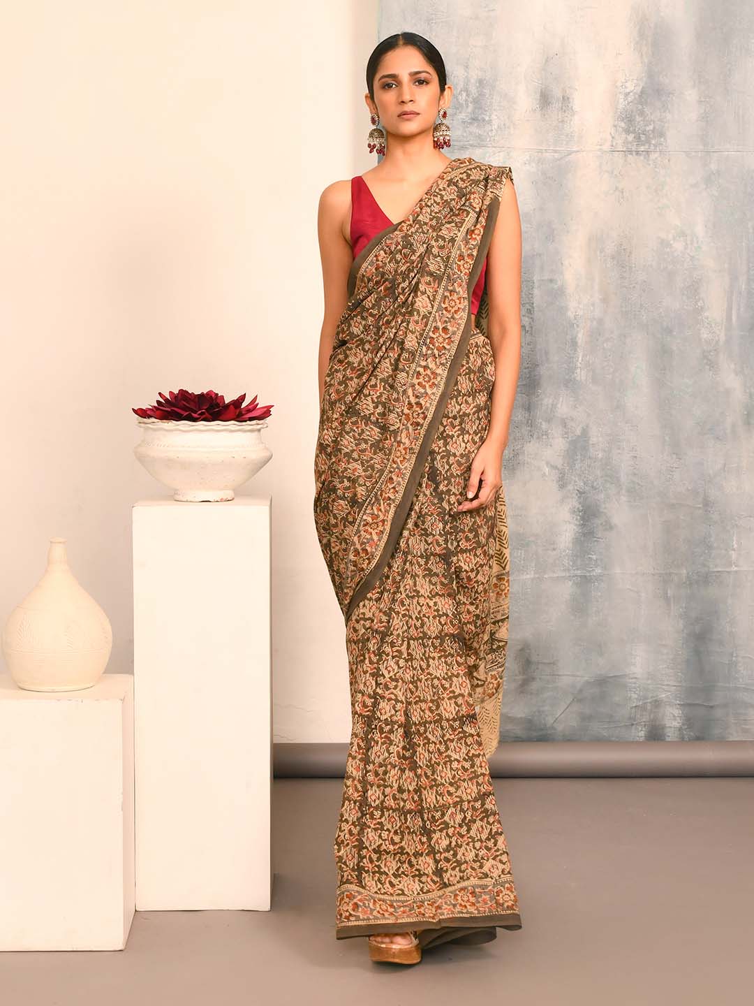 GARDEN GRACE (KALAMKARI 100% PURE COTTON SAREE)
