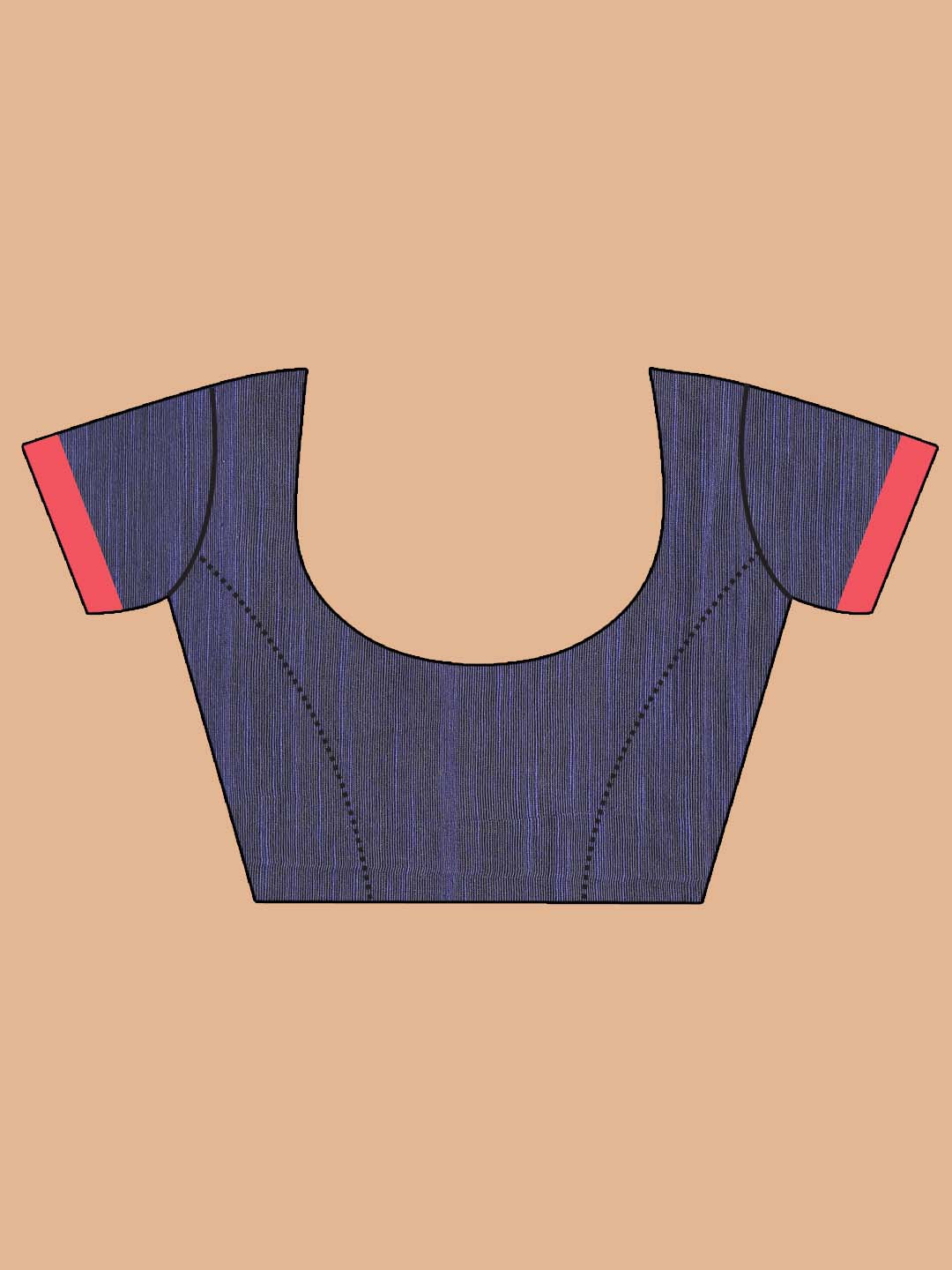 Indethnic Pink Bengal Handloom Cotton Blend Work Saree - Blouse Piece View