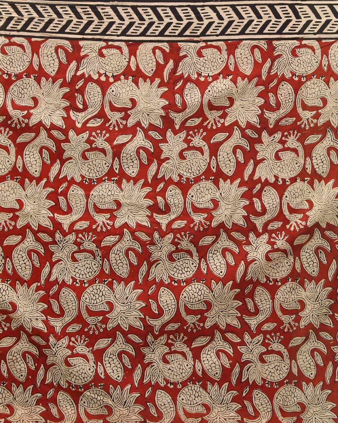 CRIMSON GLOW (BAGRU 100% PURE COTTON SAREE)