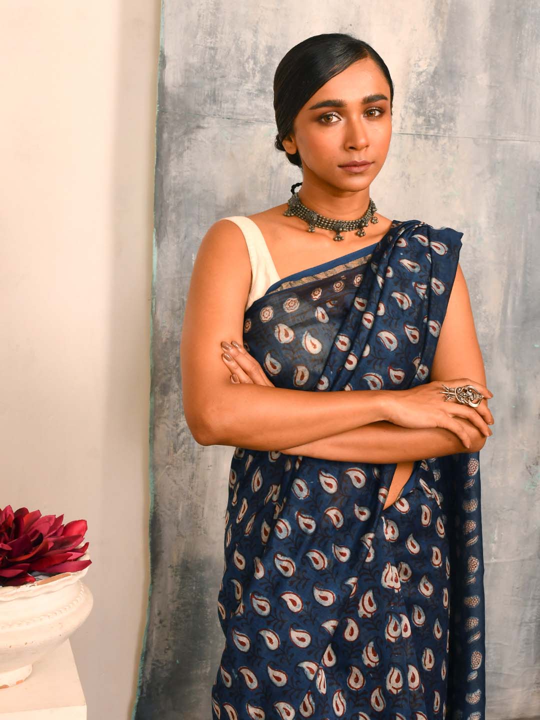 NOIR ESSENCE (BAGRU SILK COTTON SAREE)