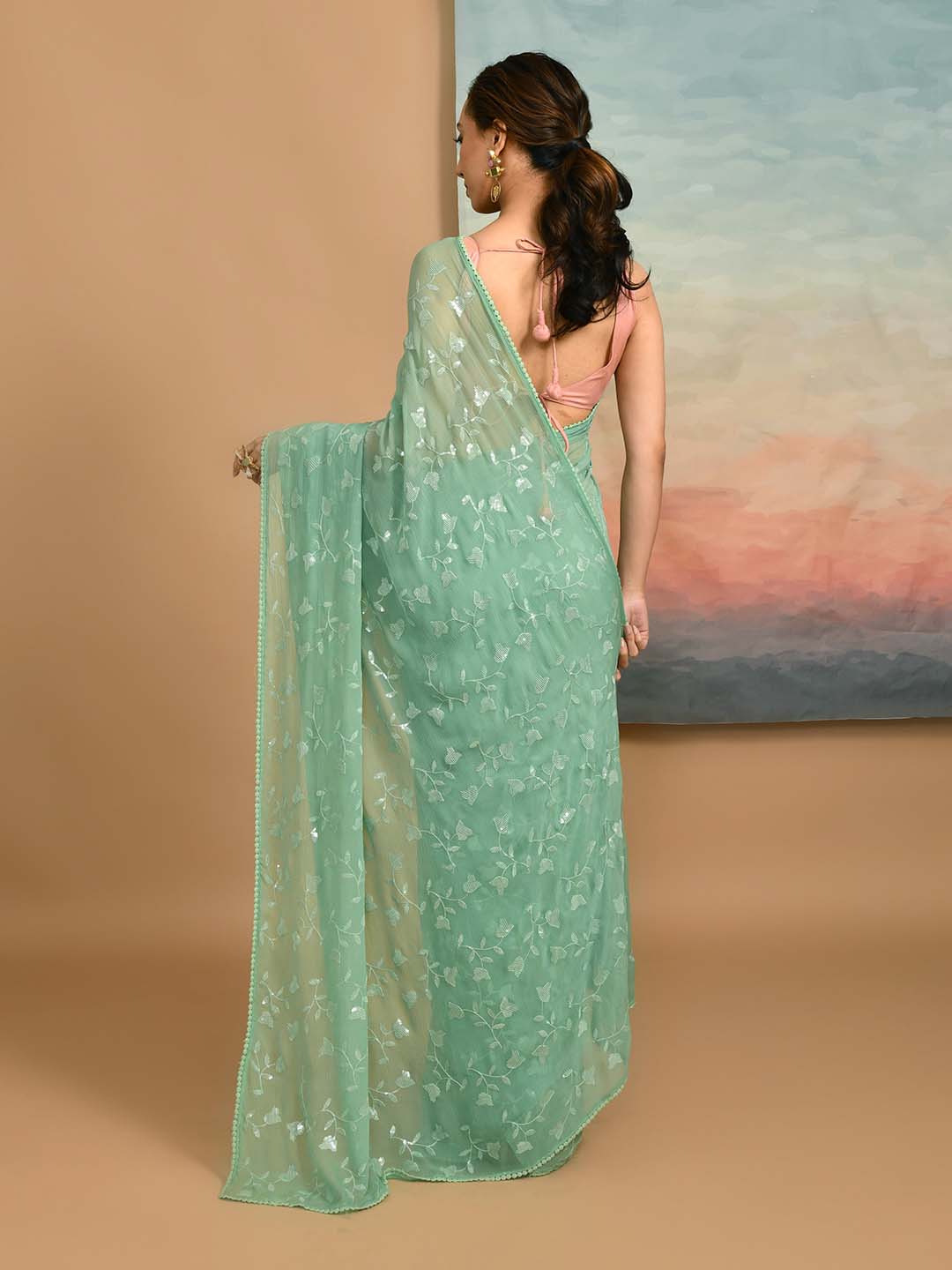 WHISPERING MEADOWS (DESIGNER MODAL SILK SAREE)