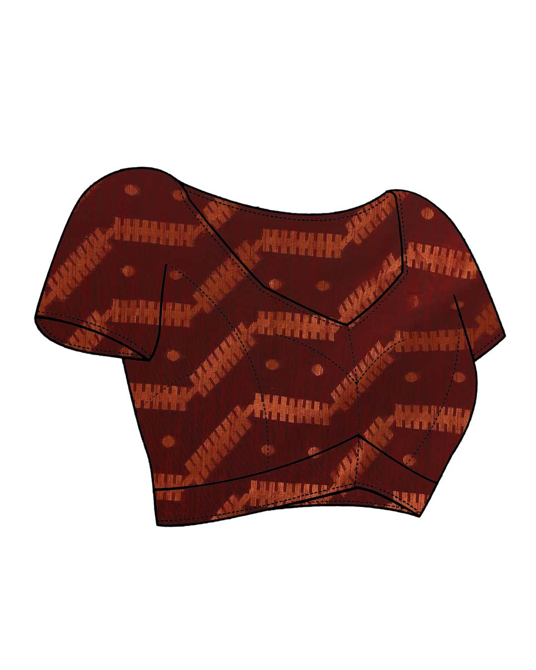 BURGUNDY GRACE (HANDLOOM COTTON BLEND SAREE)