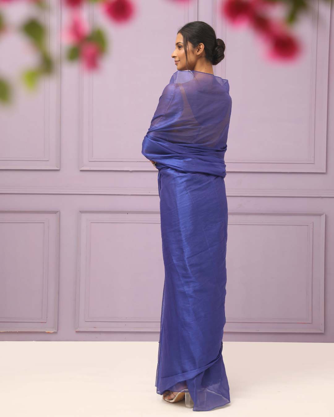 SAPPHIRE SPLENDOR (BENGAL HANDLOOM COTTON BLEND SAREE)