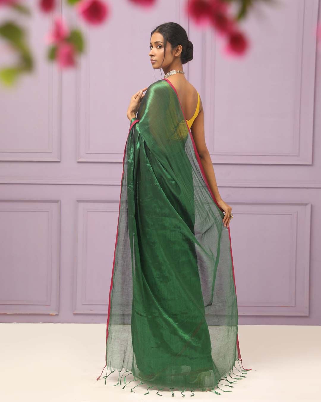 VERDANT CHARM (BENGAL HANDLOOM COTTON BLEND SAREE)