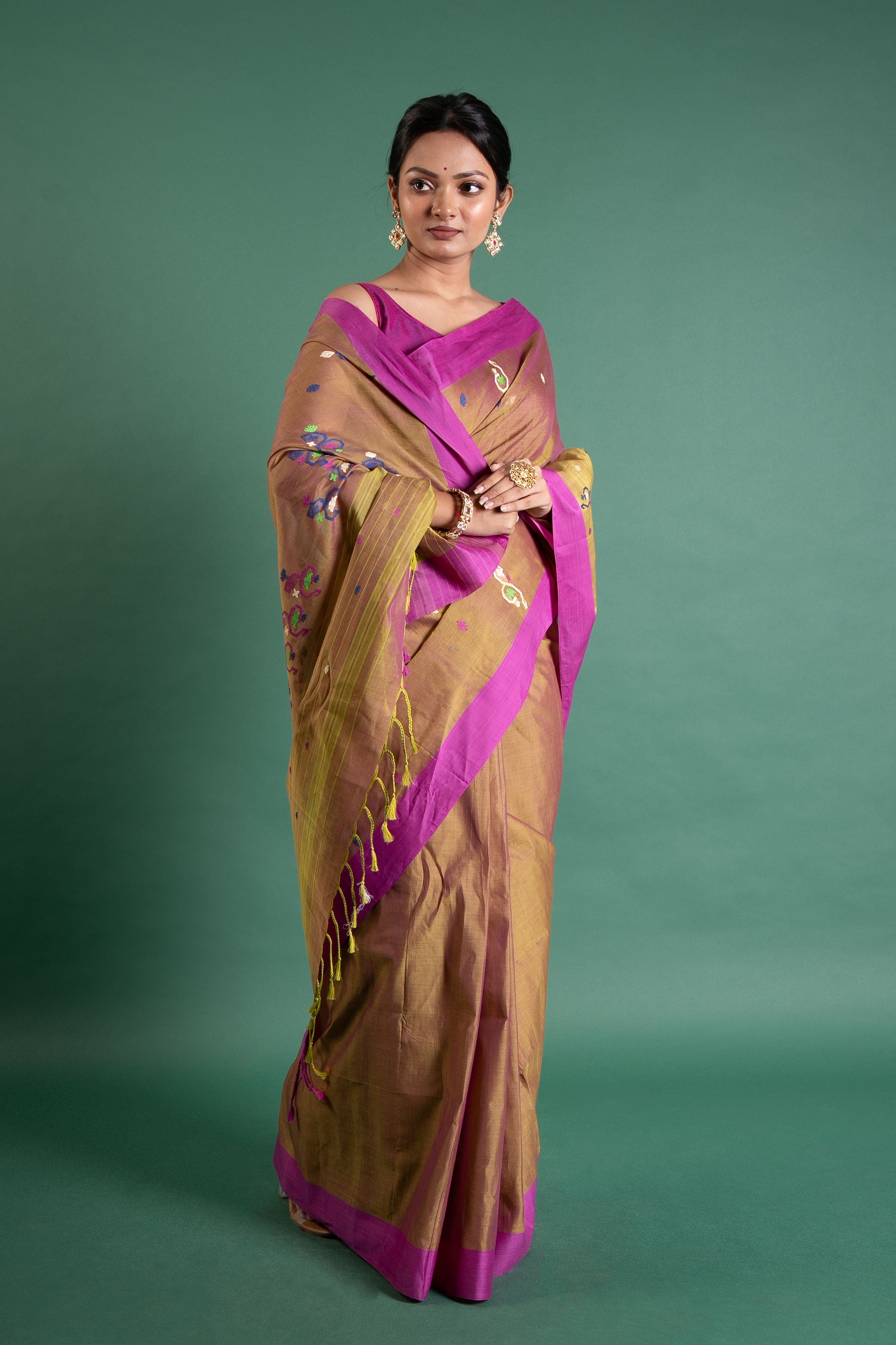 Vrinda Bloom Pure Handloom Cotton Saree