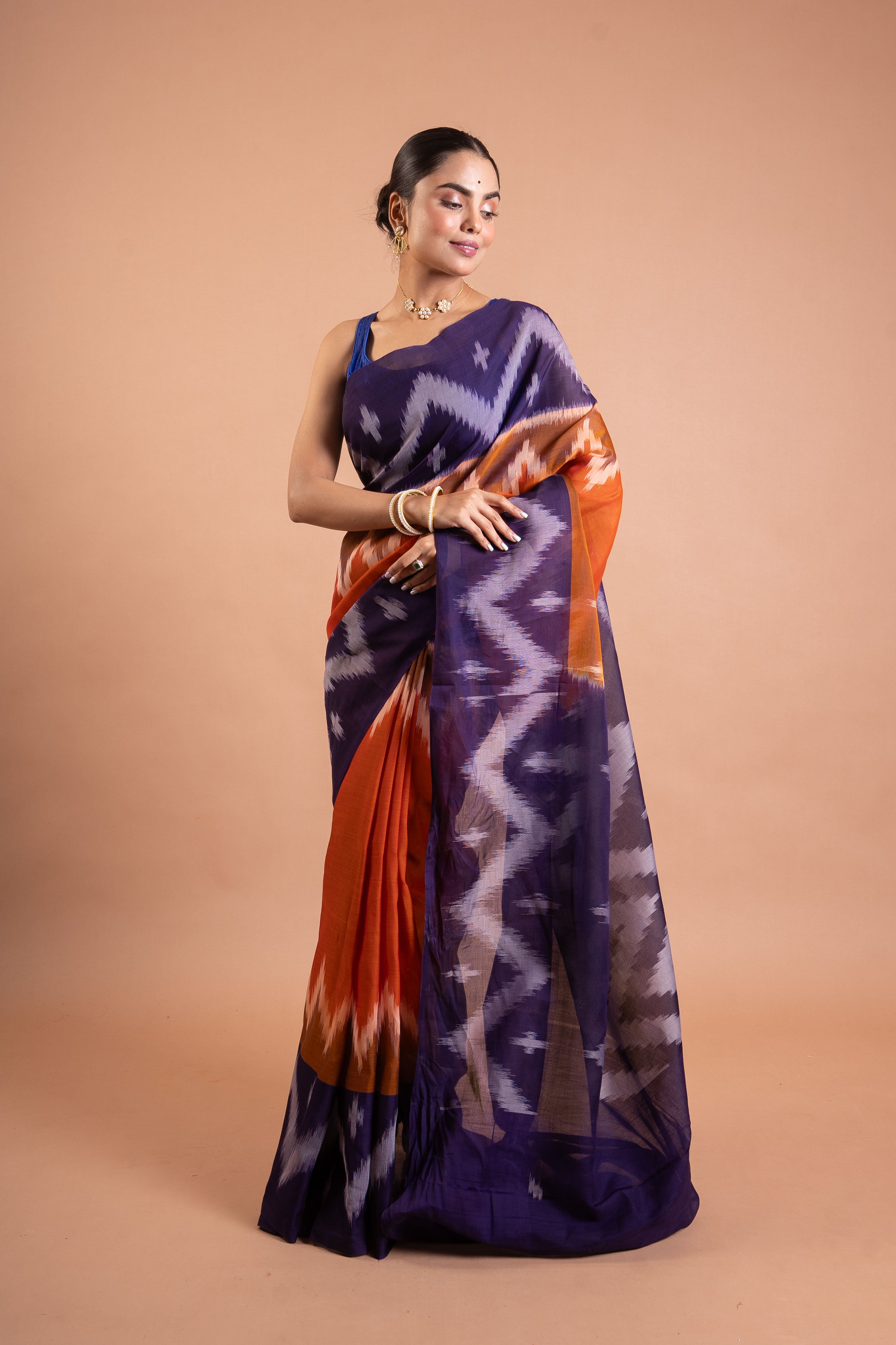 Neelam Agni Ikat Pure Handloom Saree