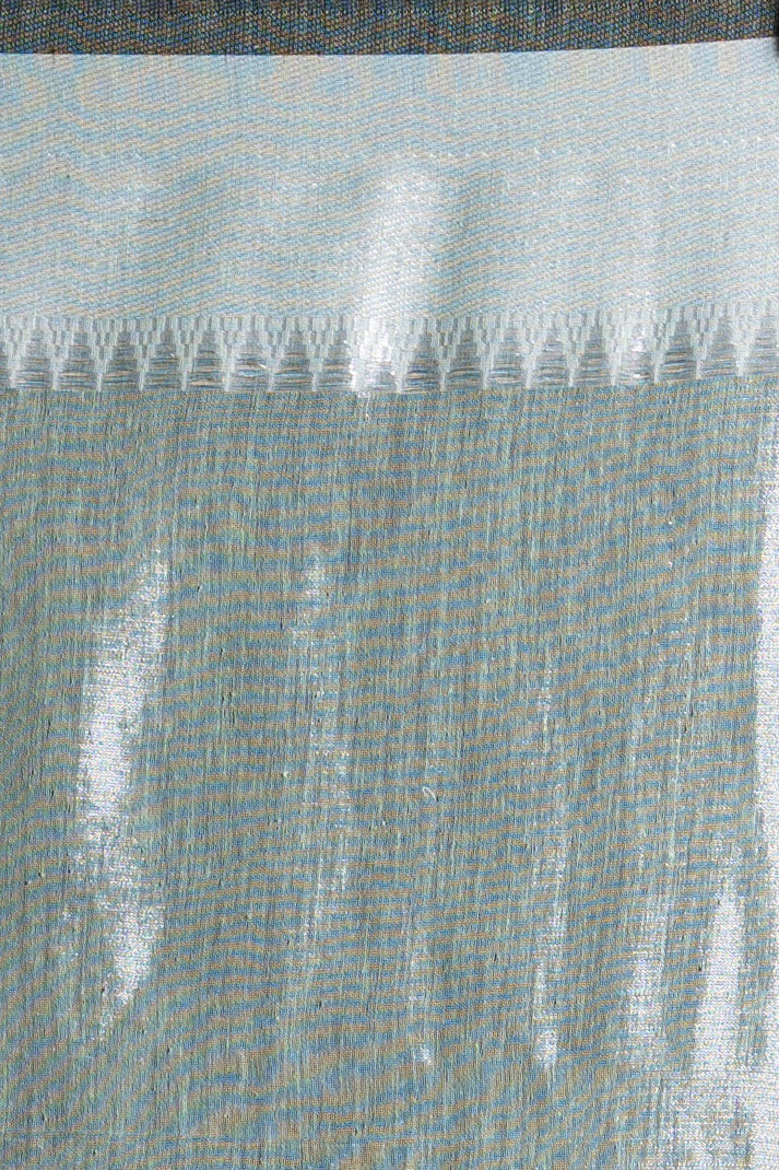Mint Silver Glow Pure Tissue Saree