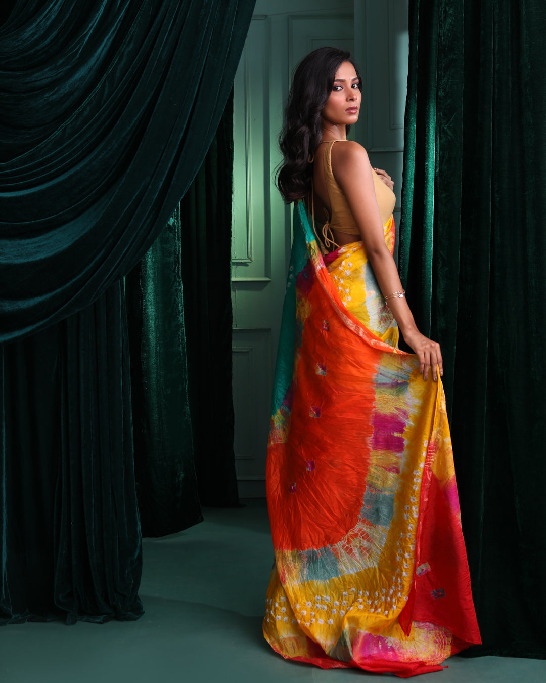 SPECTRUM BANDHANI DELIGHT (BANDHANI POLY CREPE SAREE)