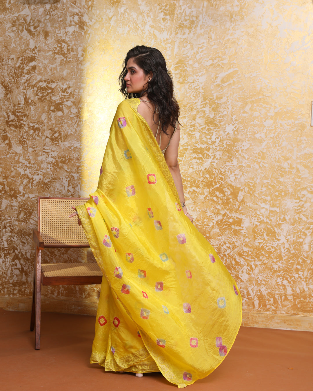 SILKEN RADIANCE (BANDHANI POLY SILK SAREE)