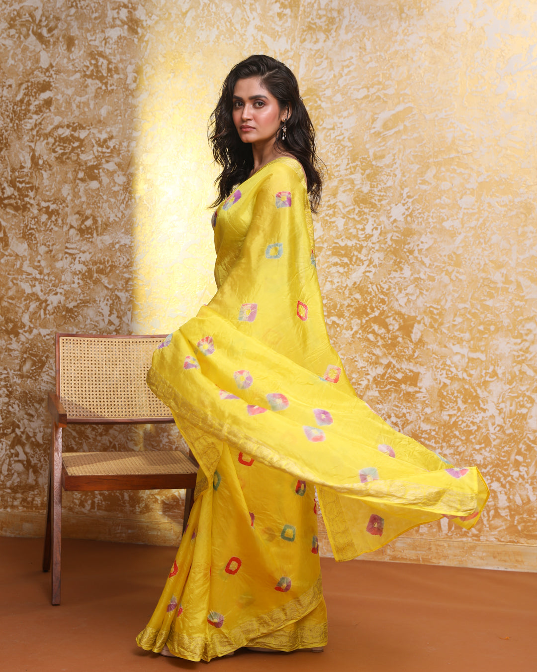 SILKEN RADIANCE (BANDHANI POLY SILK SAREE)