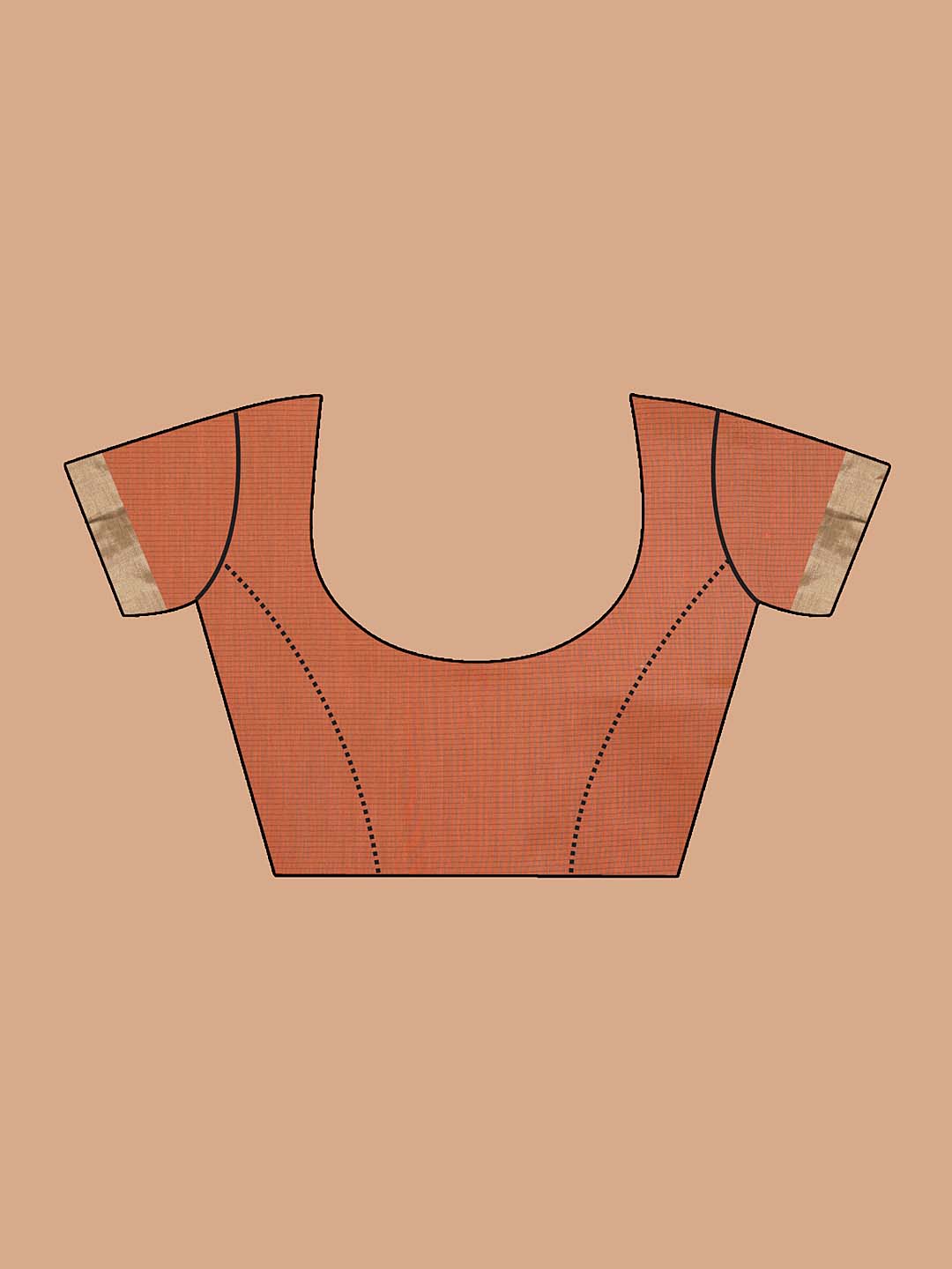 Indethnic Banarasi Orange Woven Design Daily Wear Saree - Blouse Piece View