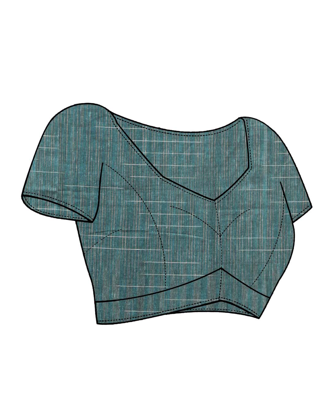 AZURE SERENITY (BENGAL HANDLOOM COTTON BLEND SAREE)