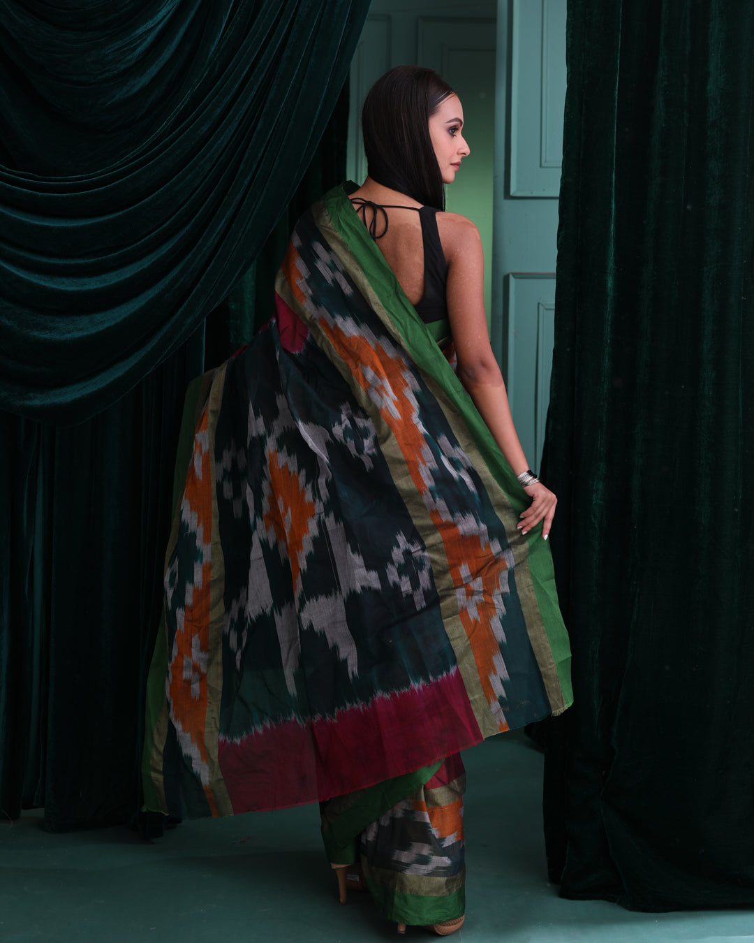 CRIMSON ELEGANCE (IKAT SAREE)