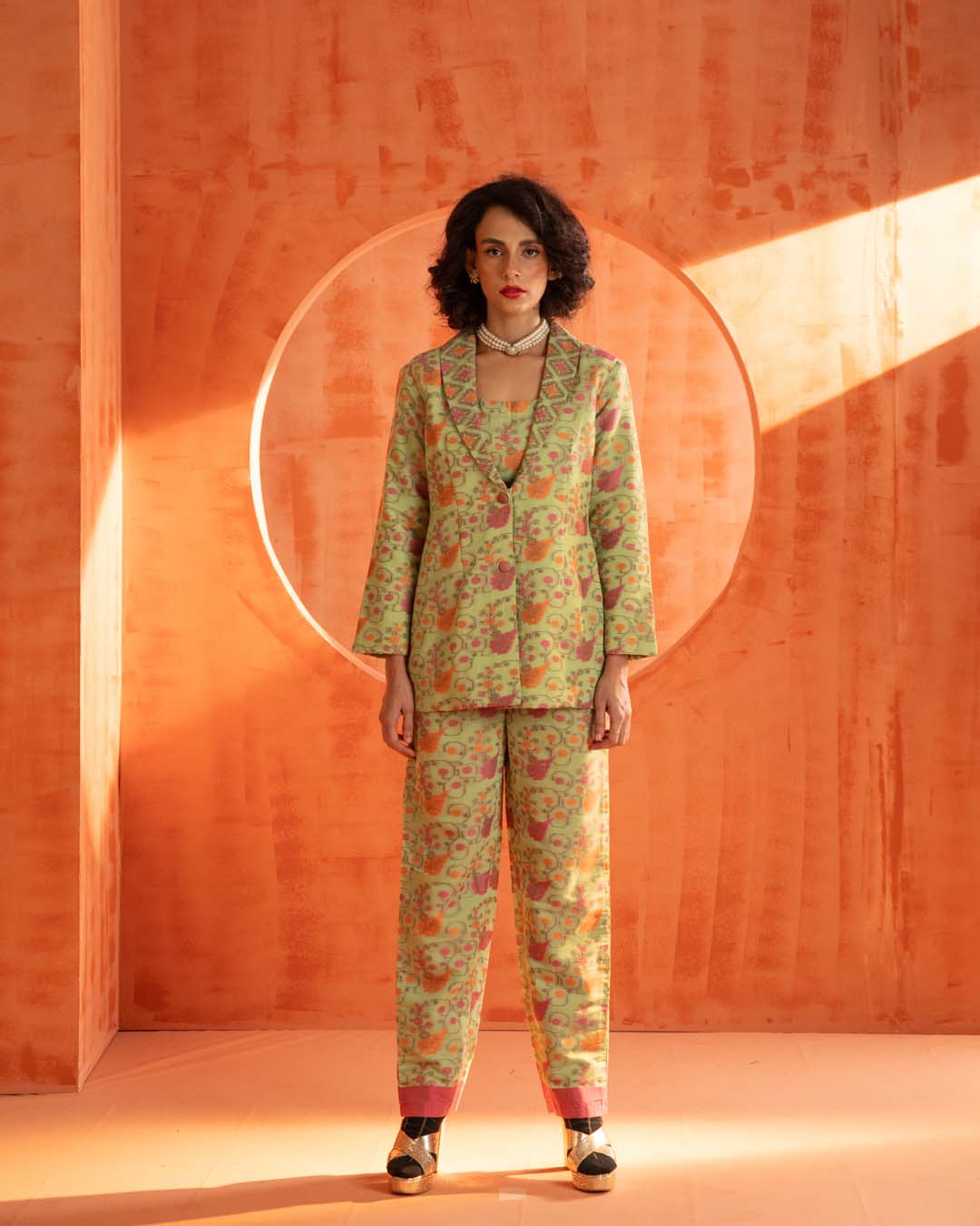 Floral Storm(  3 PCS PANT SUIT CO-ORD SET)