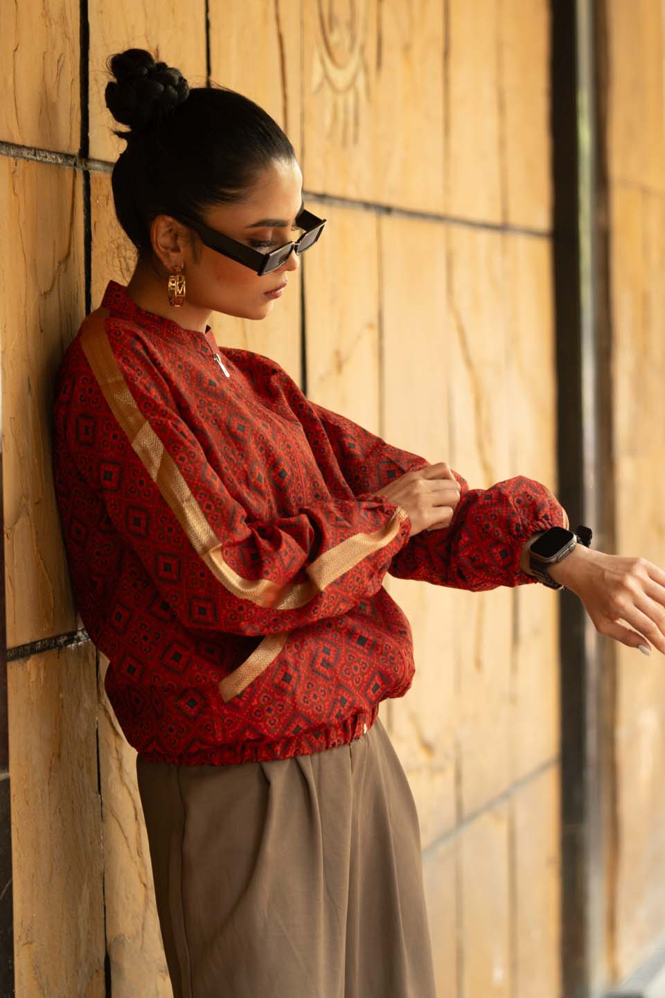 Rust Ember Diamond - Bomber Jacket