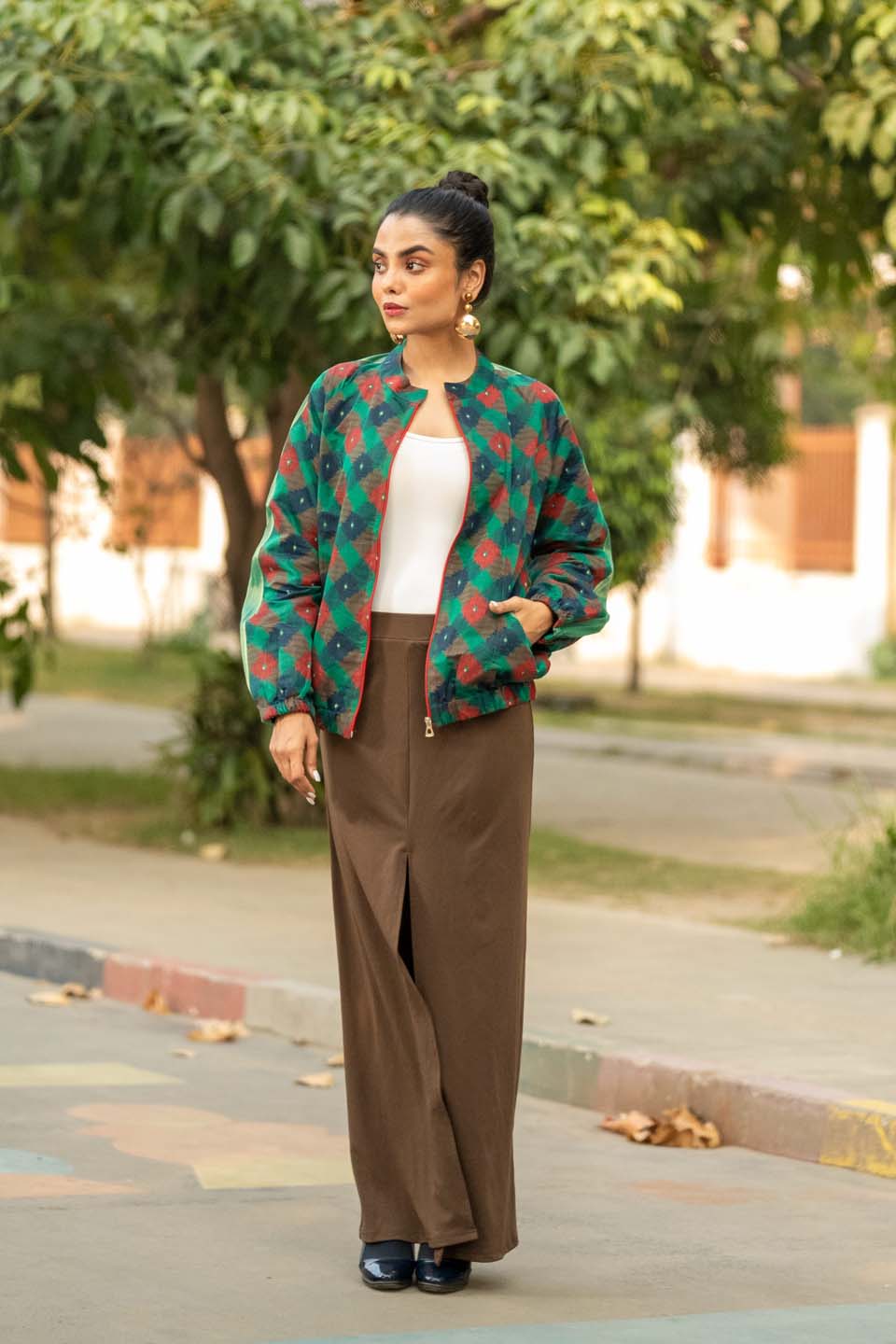 Verdant Grid - Bomber Jacket