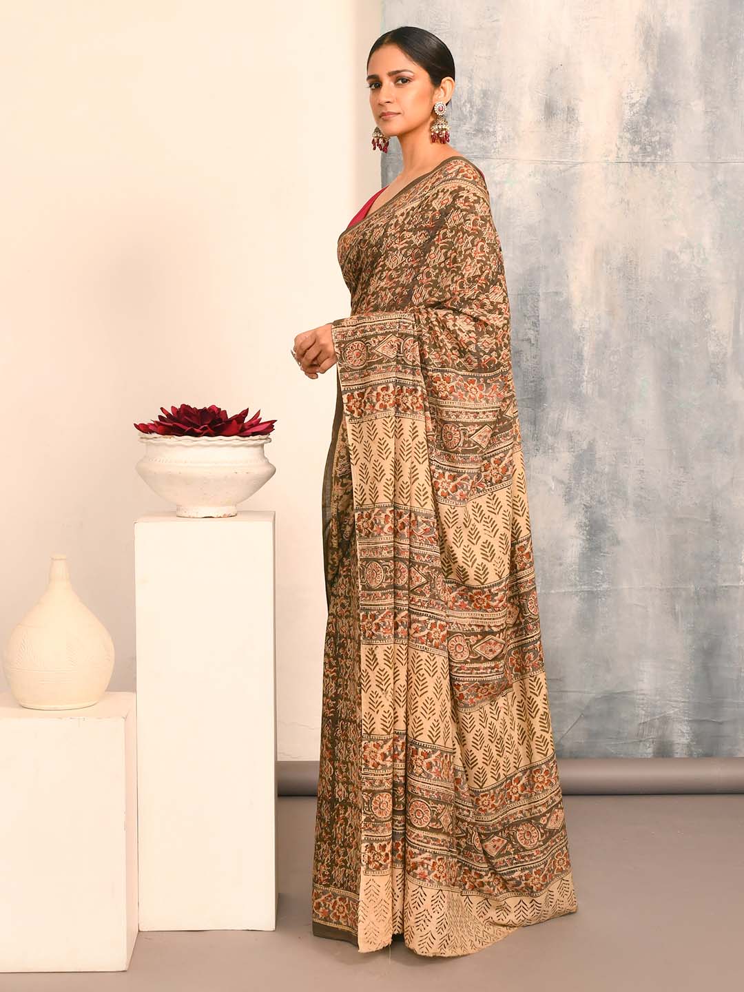 GARDEN GRACE (KALAMKARI 100% PURE COTTON SAREE)