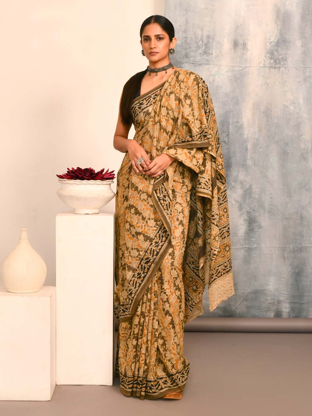 JAITUN PANKHURI (KALAMKARI 100% PURE COTTON SAREE)