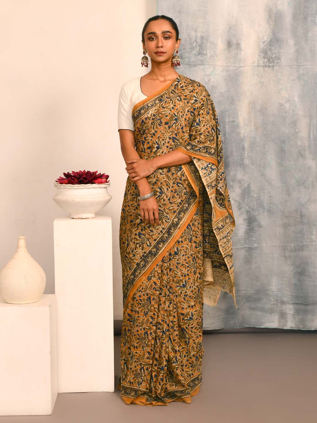 PHOOL KI KALAMKARI (KALAMKARI 100% PURE COTTON SAREE)
