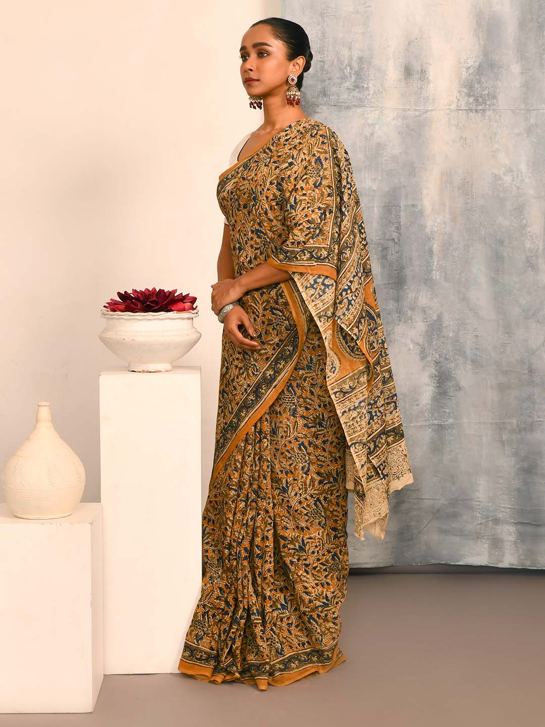PHOOL KI KALAMKARI (KALAMKARI 100% PURE COTTON SAREE)