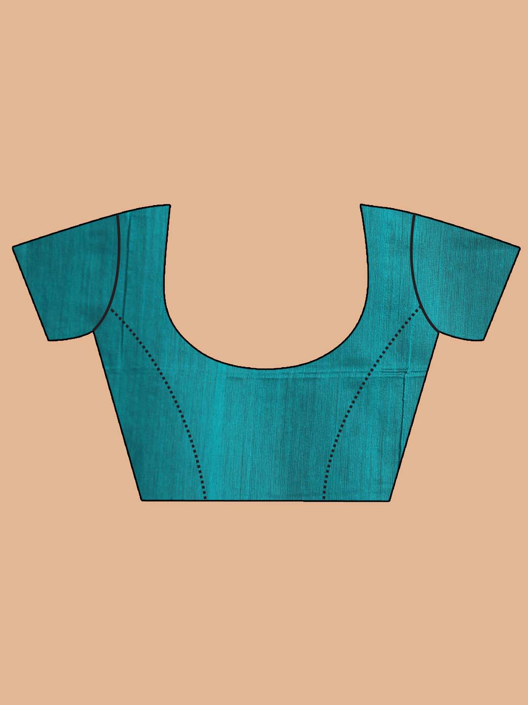 Indethnic Teal Bengal Handloom Pure Cotton Saree Work Saree - Blouse Piece View