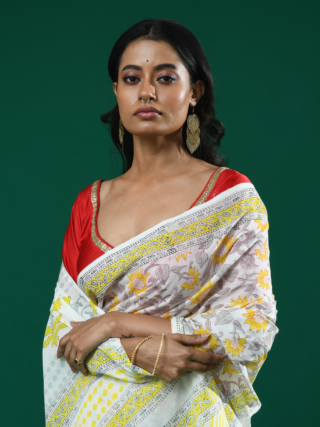 SUNLIT SERENADE (BAGRU 100% PURE COTTON SAREE)