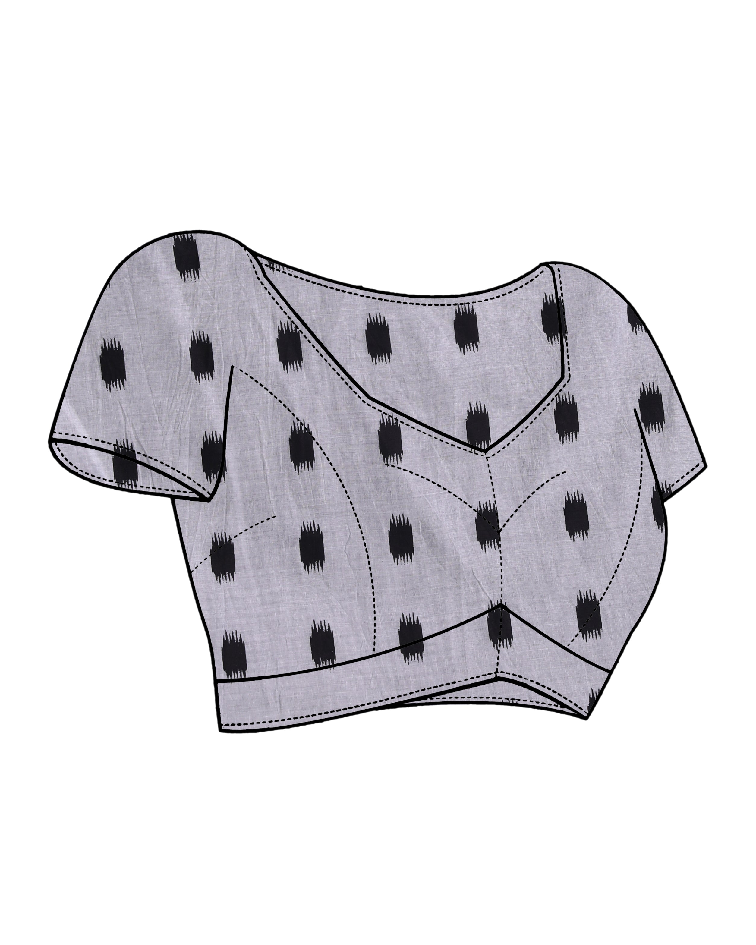 GREY HARMONY (IKKAT MUL MUL COTTON SAREE)