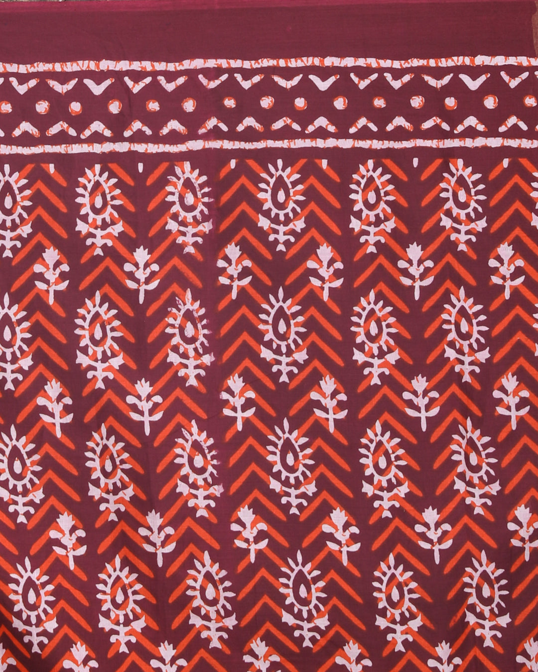 MAROON MYSTIQUE (BAGRU MUL MUL COTTON SAREE)