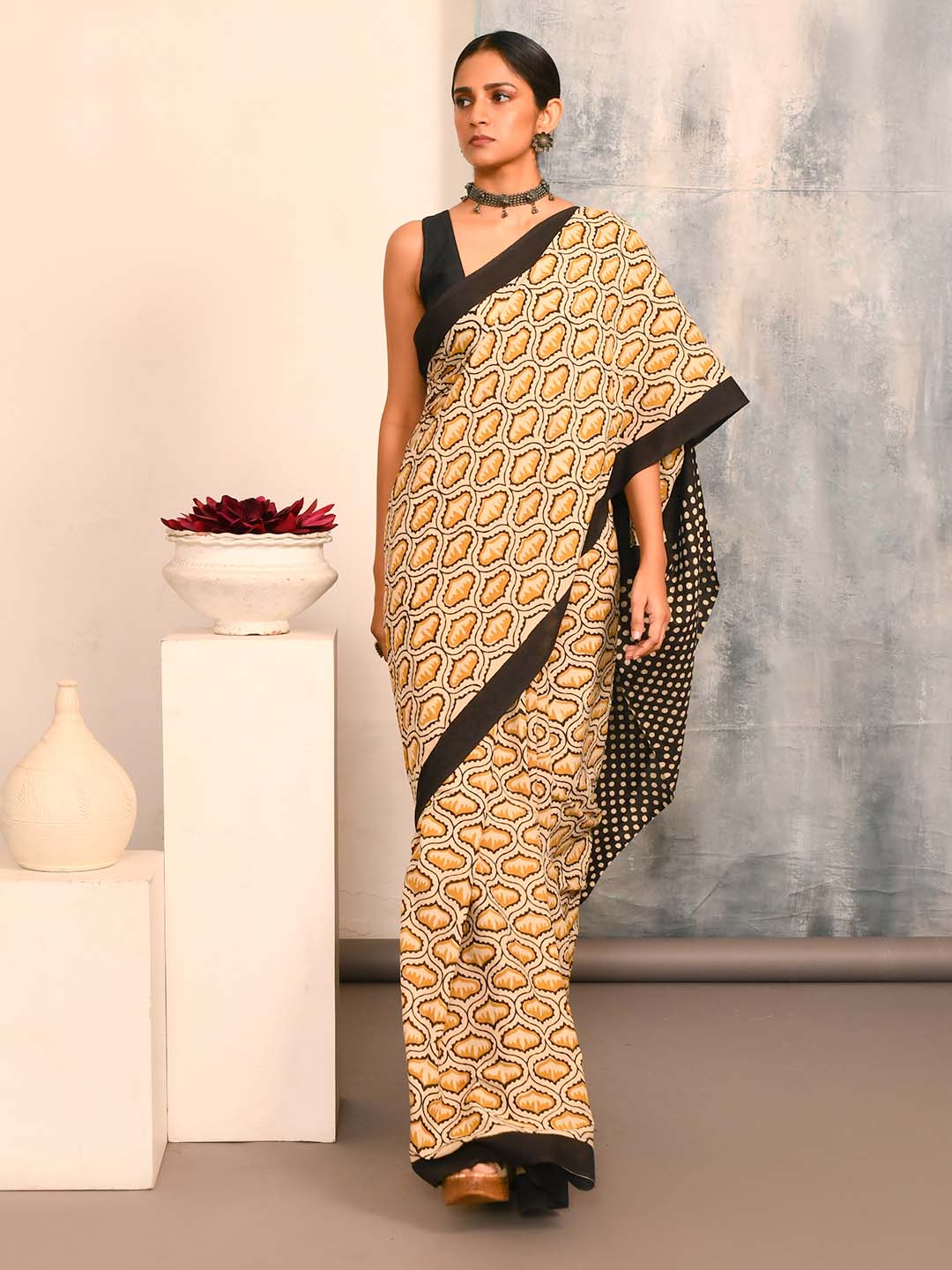 BAGRU GOLD (BAGRU 100% PURE COTTON SAREE)