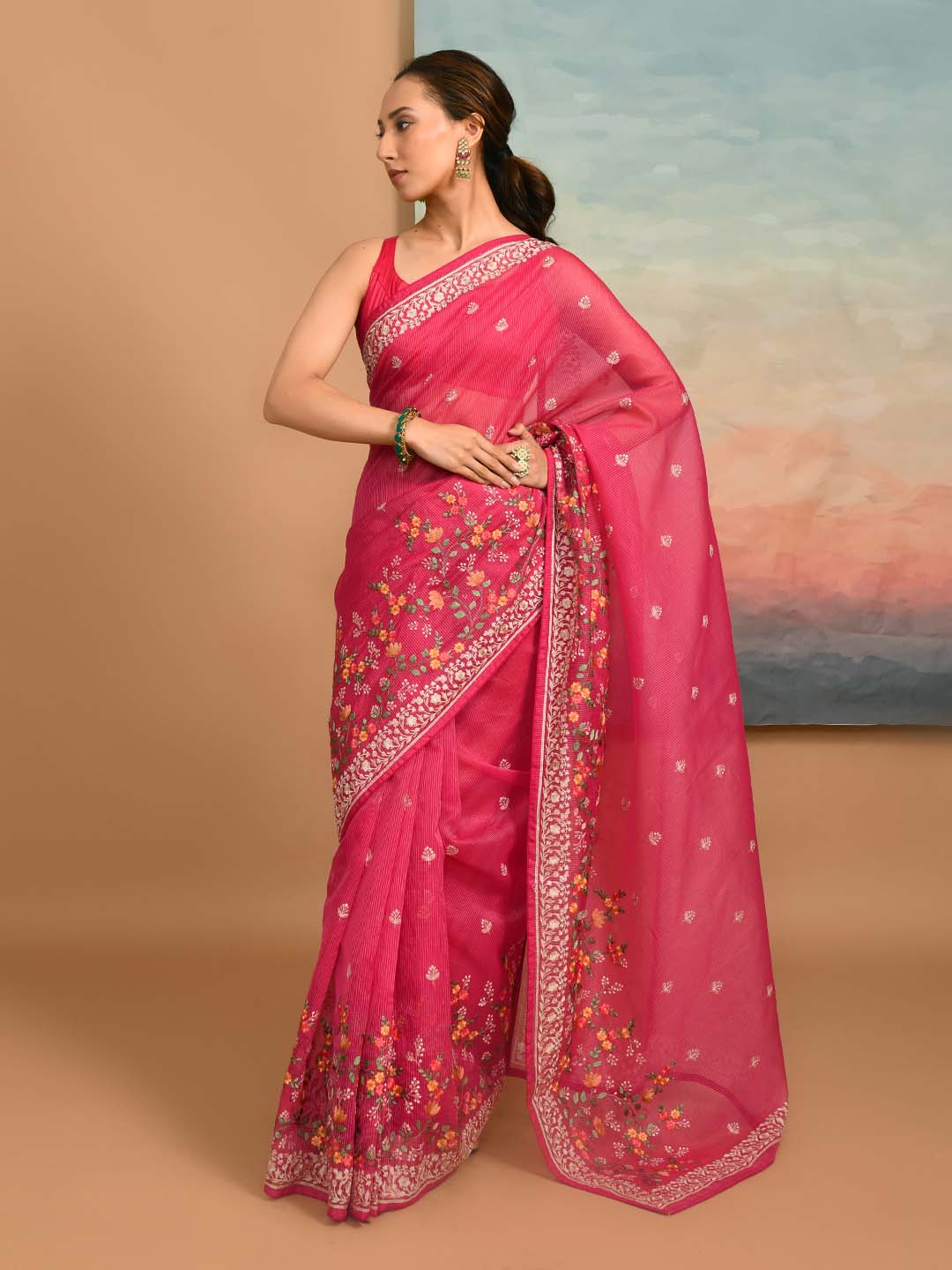 FUCHSIA BLOOM (KOTA  SAREE)