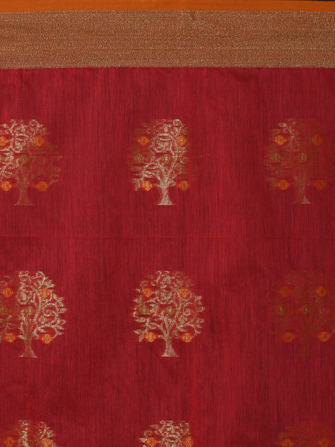 FIERY ELEGANCE (HANDLOOM COTTON BLEND SAREE)