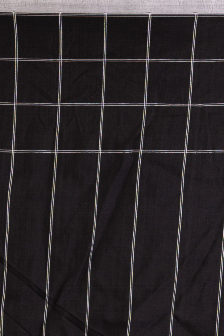 Slate Grid Pure Cotton Bengal Handloom Saree