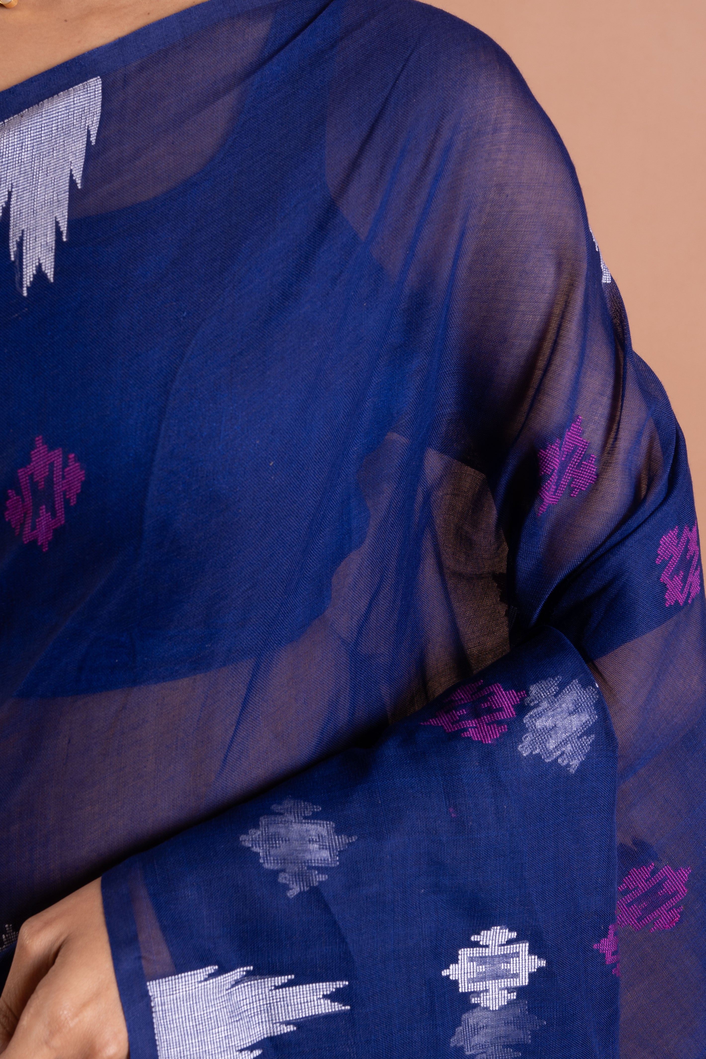 Midnight Indigo Ikat Handloom Saree