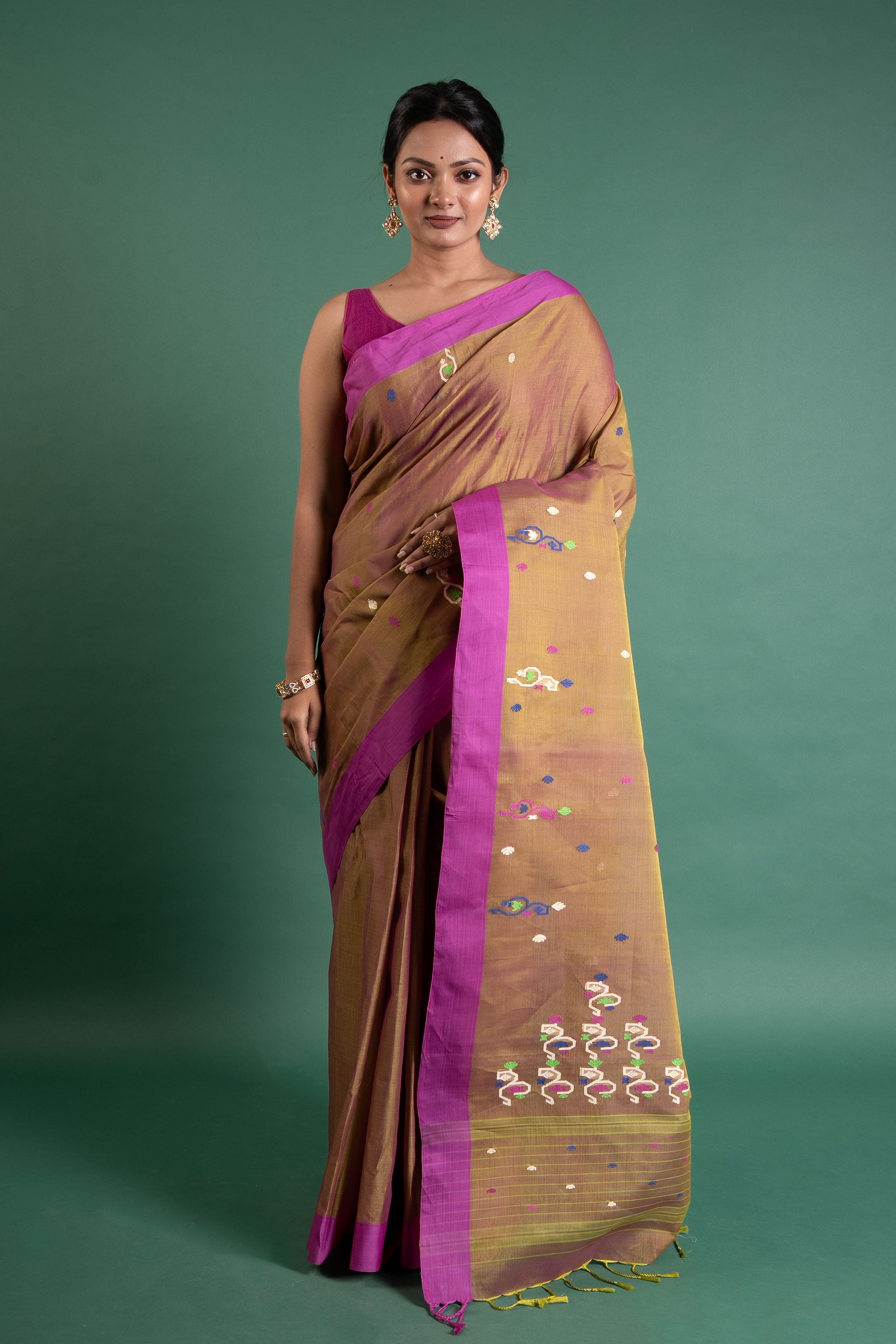 Vrinda Bloom Pure Handloom Cotton Saree