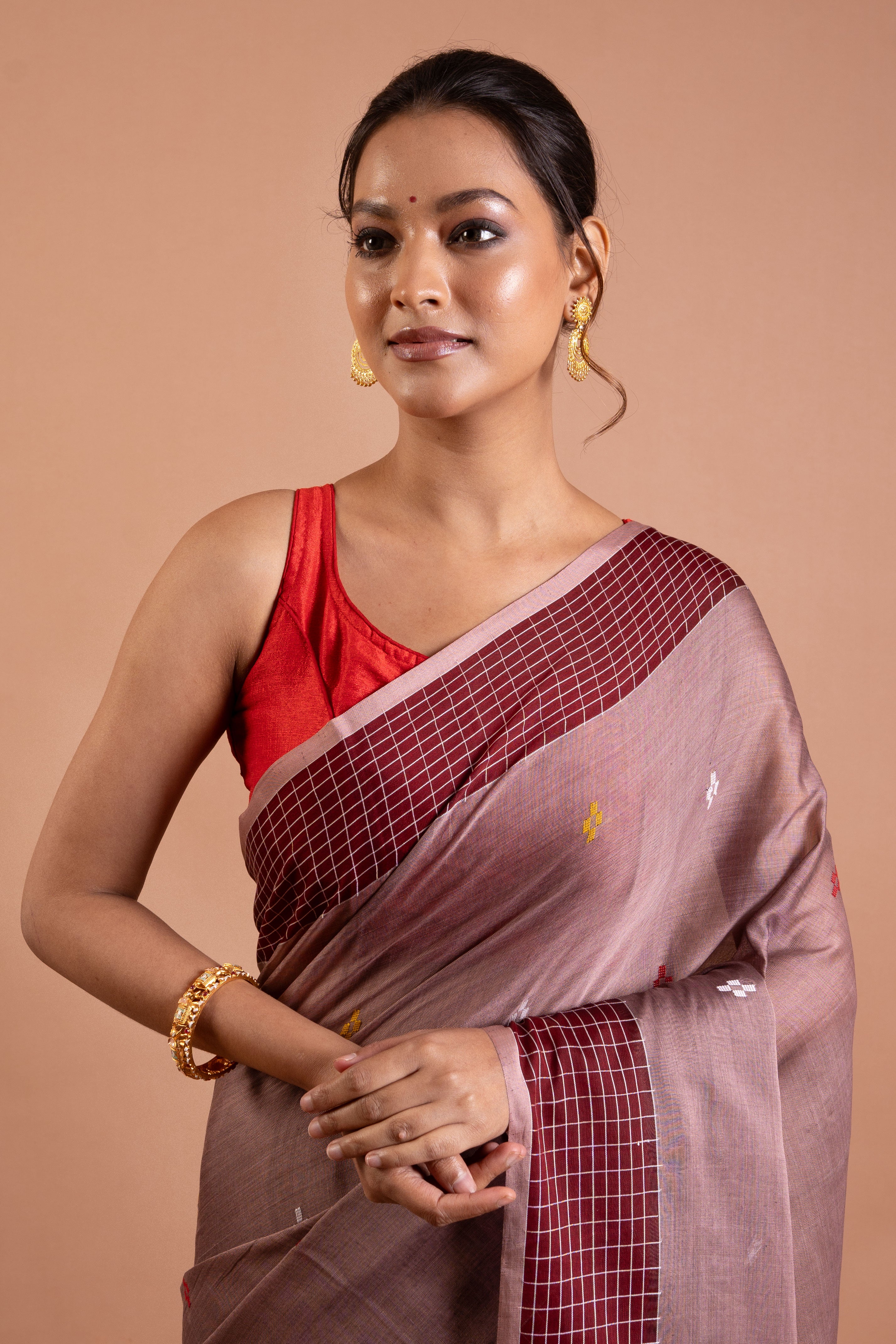 Madhura Gridline Handloom Cotton Saree