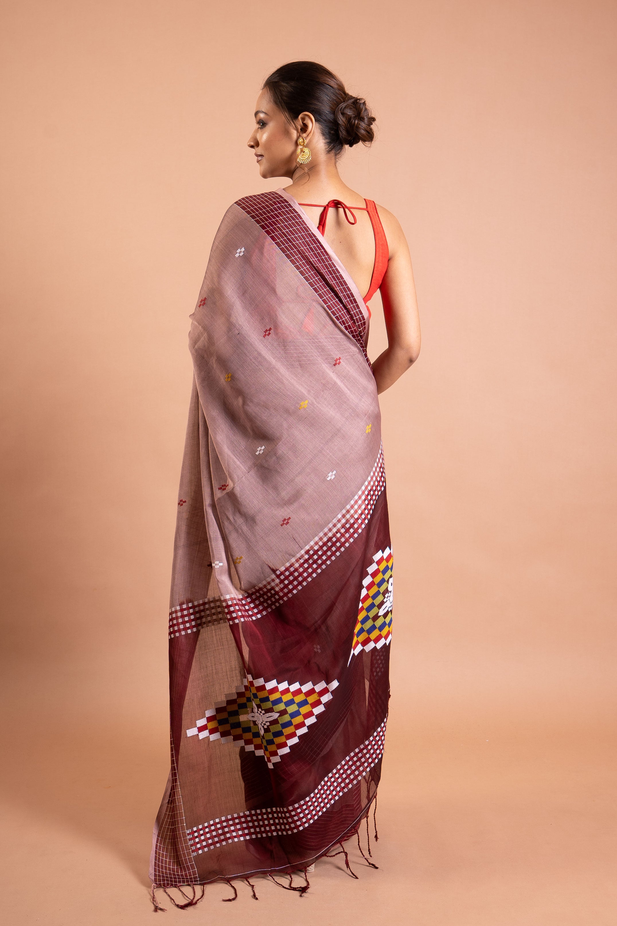 Madhura Gridline Handloom Cotton Saree
