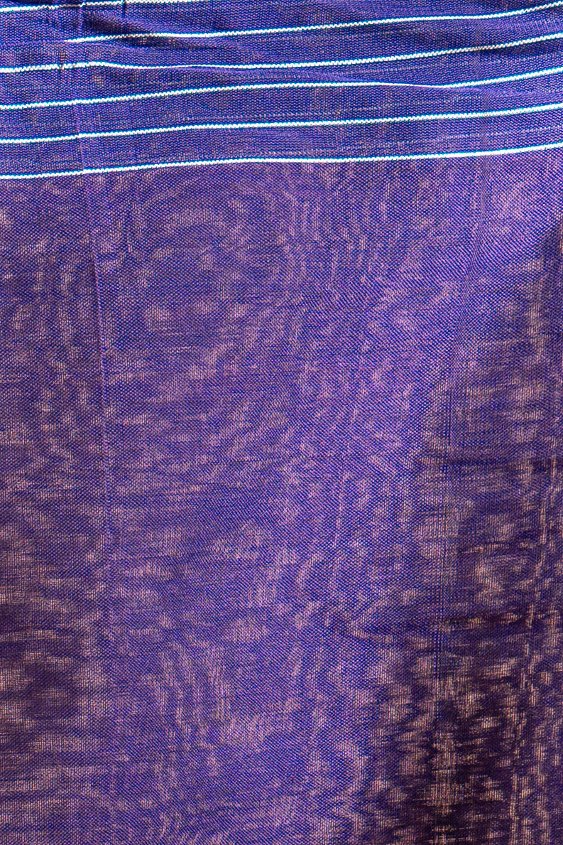 Neel-Grid Violet Handloom Saree