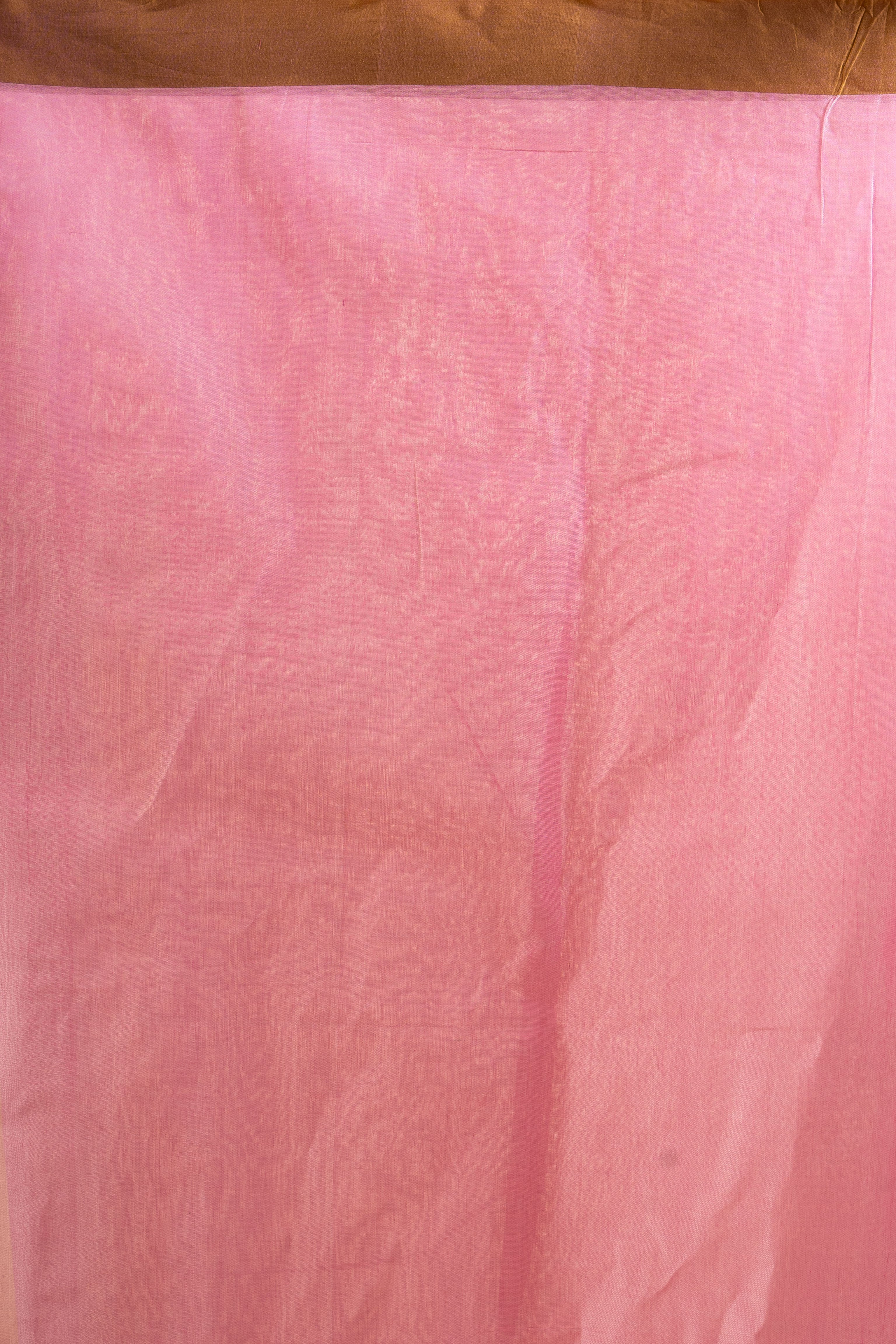 Blush Pink Handloom Cotton Saree with Mustard Gold Border