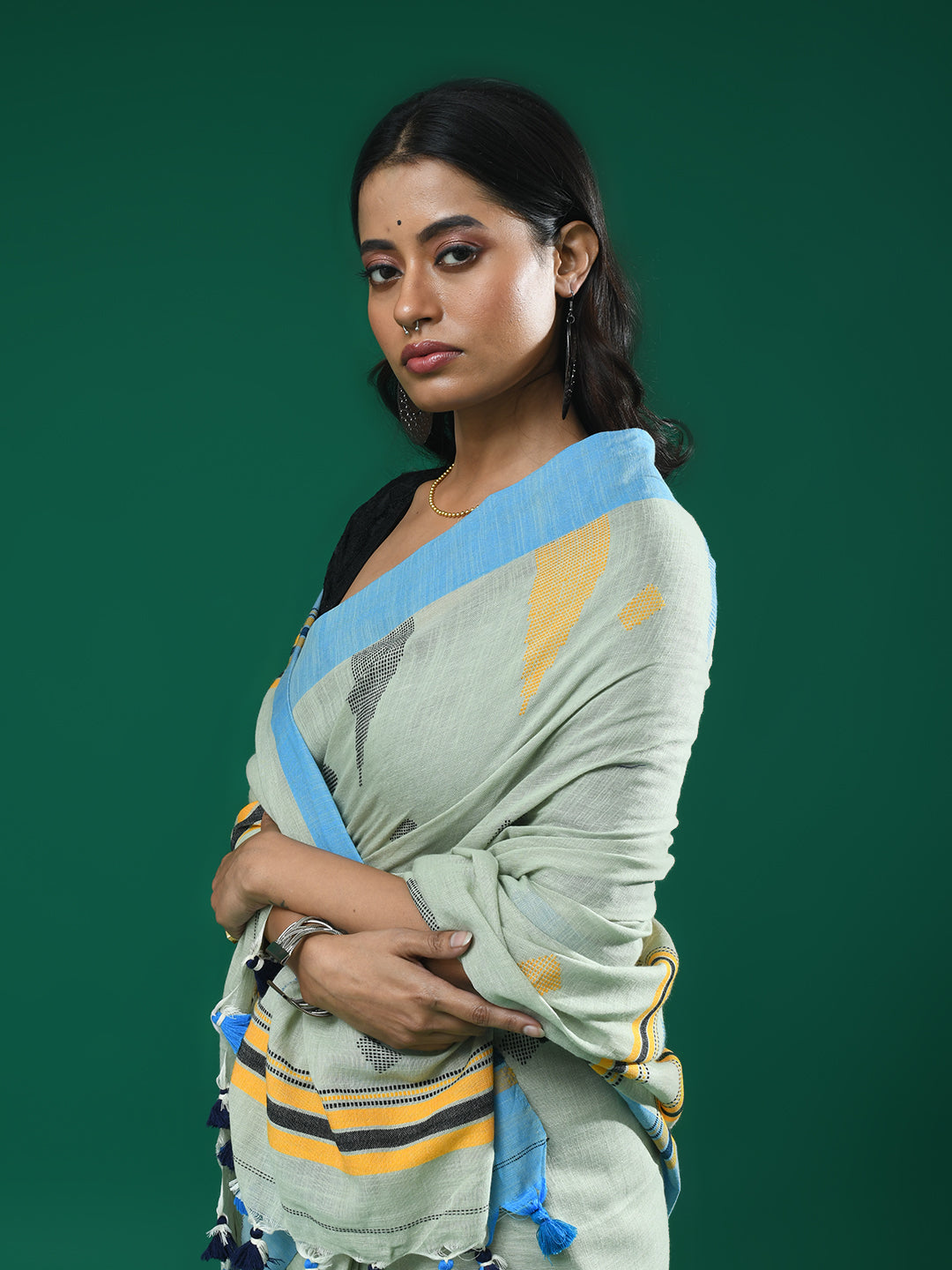 VERDANT CALM (HANDLOOM 100% PURE COTTON SAREE)