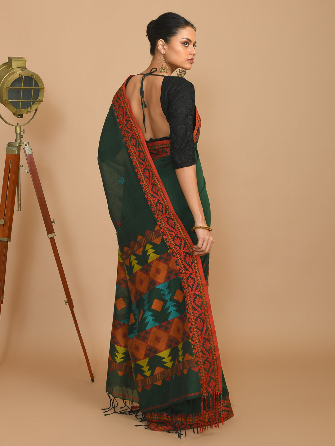 EMERALD HARMONY (HANDLOOM 100% PURE COTTON SAREE)