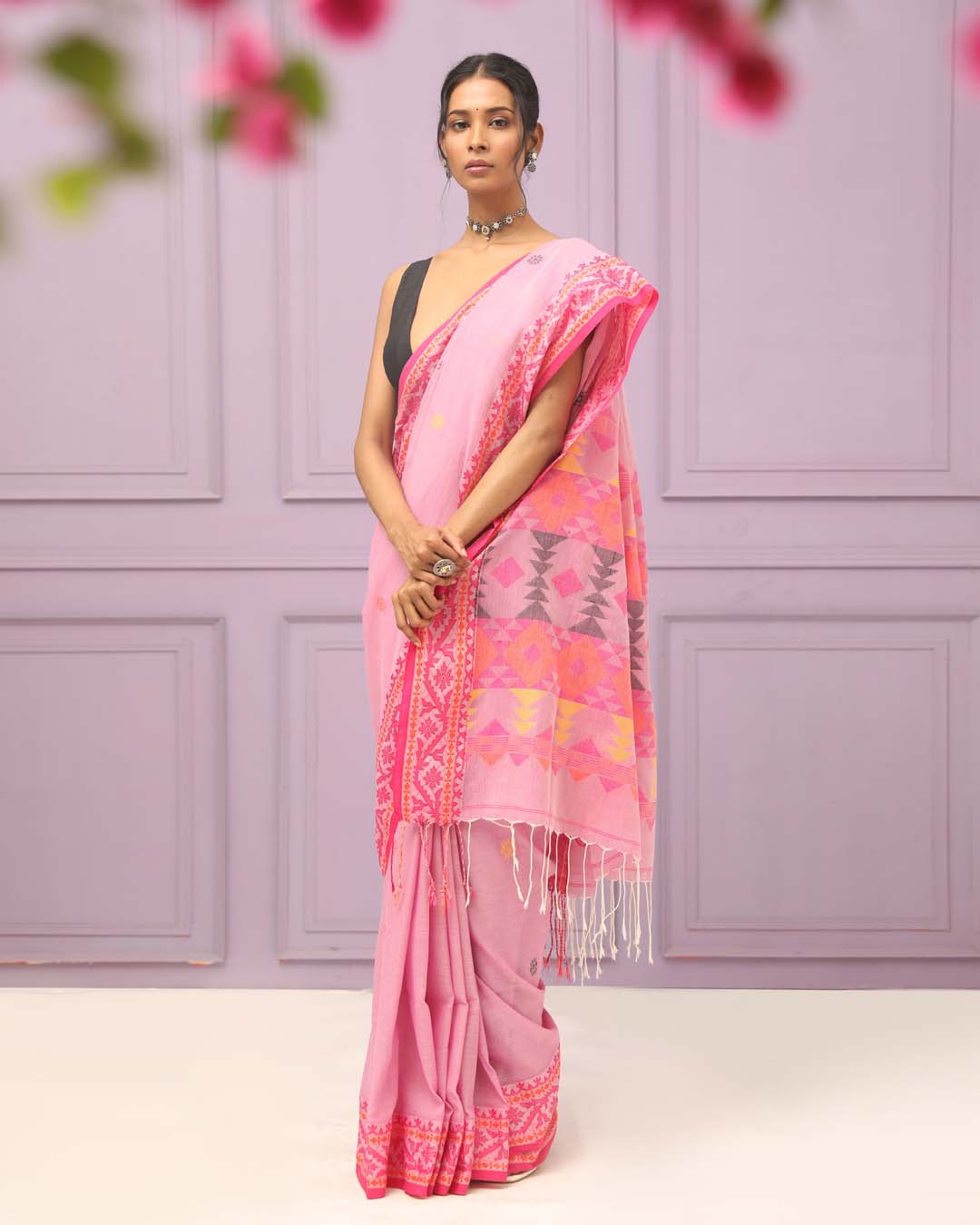 BLUSH RADIANCE (HANDLOOM 100% PURE COTTON SAREE)