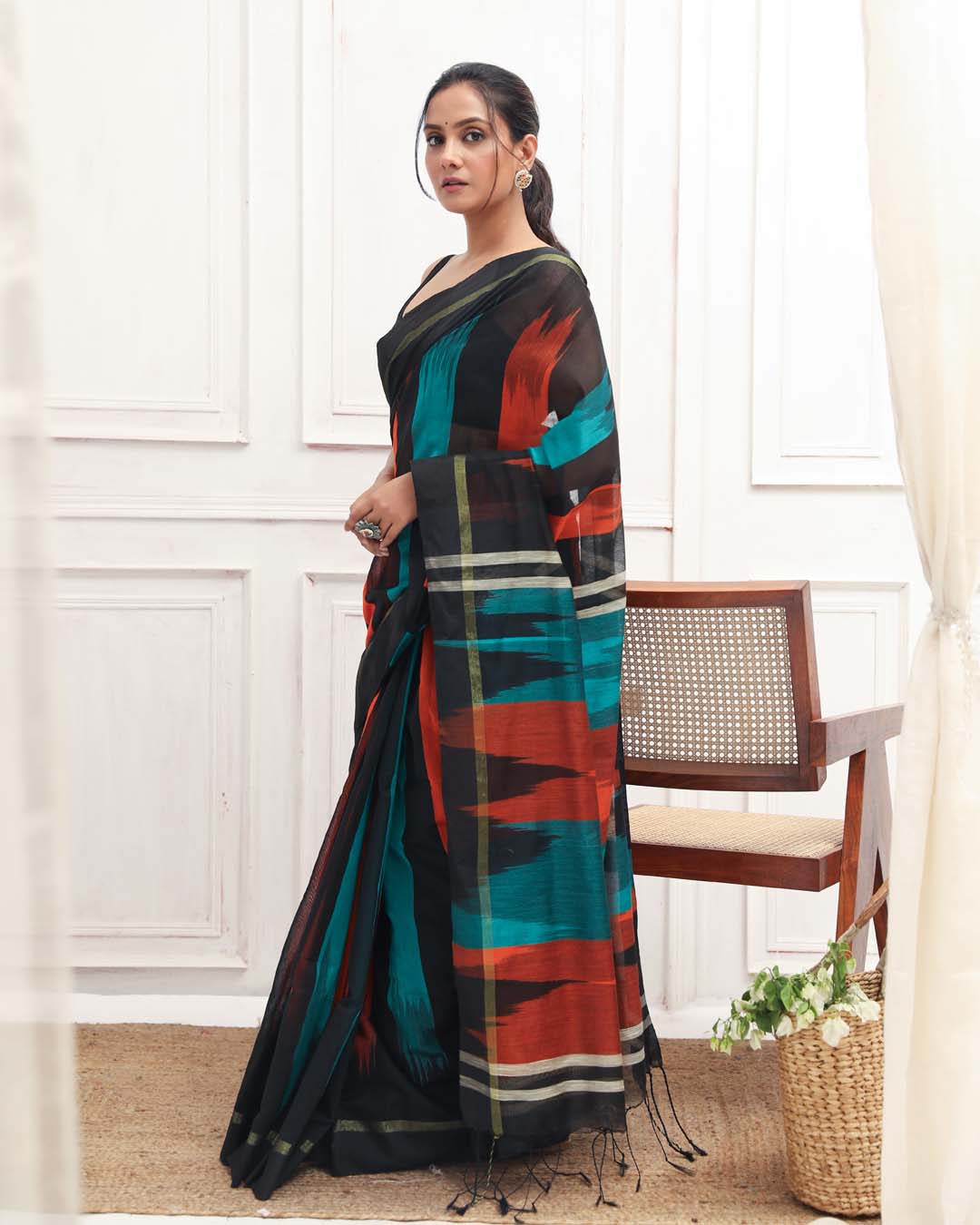 RAINBOW RADIANCE (BENGAL HANDLOOM COTTON BLEND SAREE)