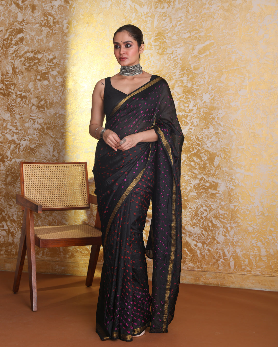 NOIR BANDHANI GRACE (BANDHANI POLY CREPE SAREE)