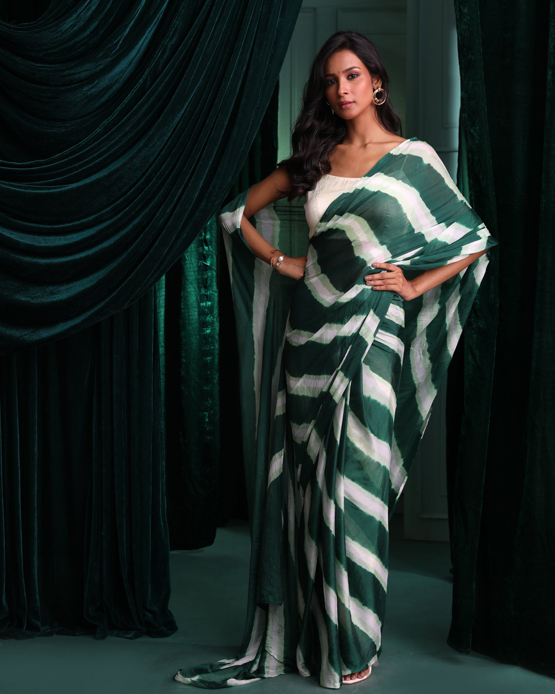 PINE WHISPER (LEHERIYA  SAREE)