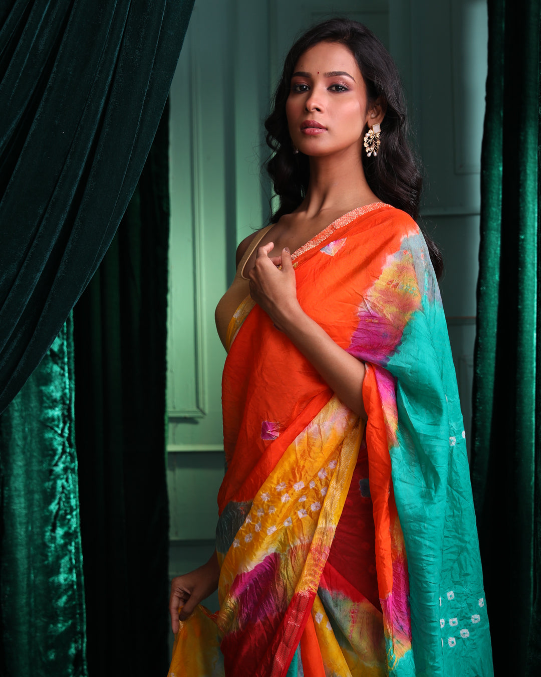 SPECTRUM BANDHANI DELIGHT (BANDHANI POLY CREPE SAREE)