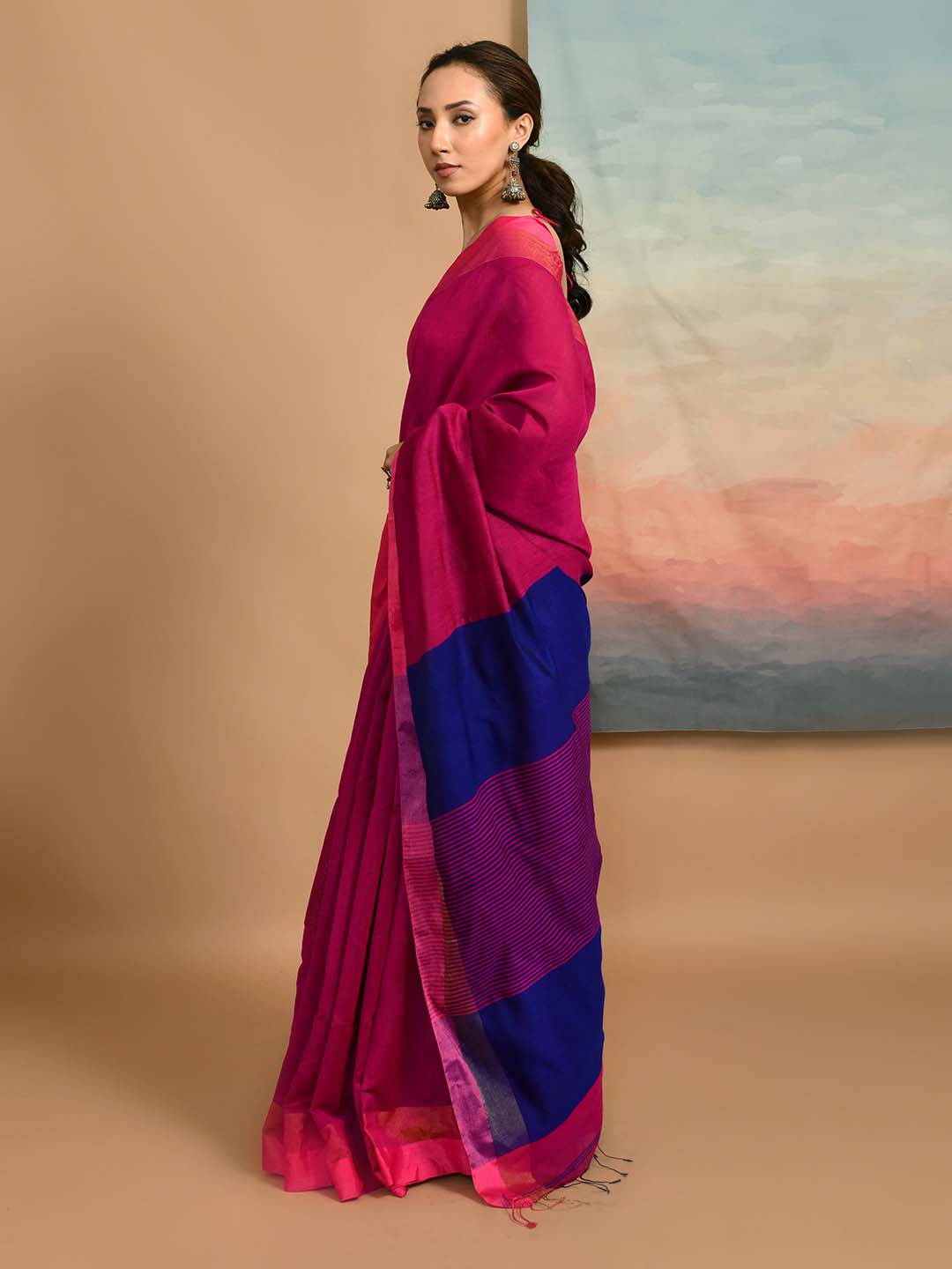 VIVID HARMONY (BENGAL HANDLOOM COTTON BLEND SAREE)