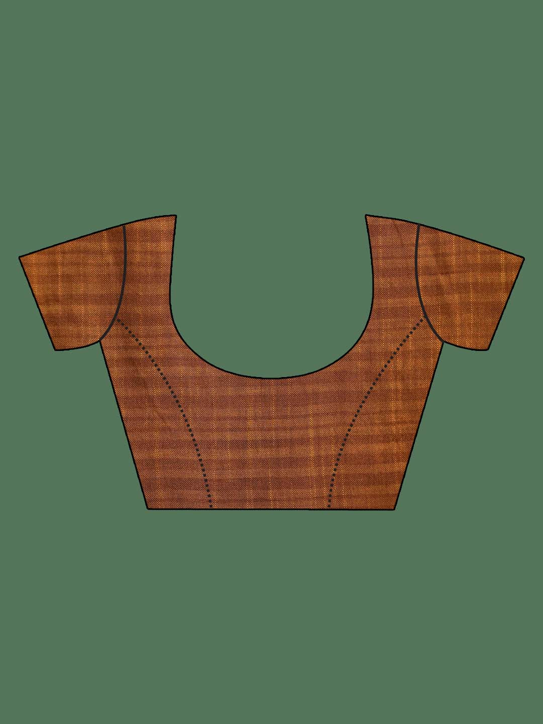 Indethnic Mustard Liva Printed Saree - Blouse Piece View